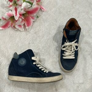 Paul Green High Top Navy Suede Sneakers